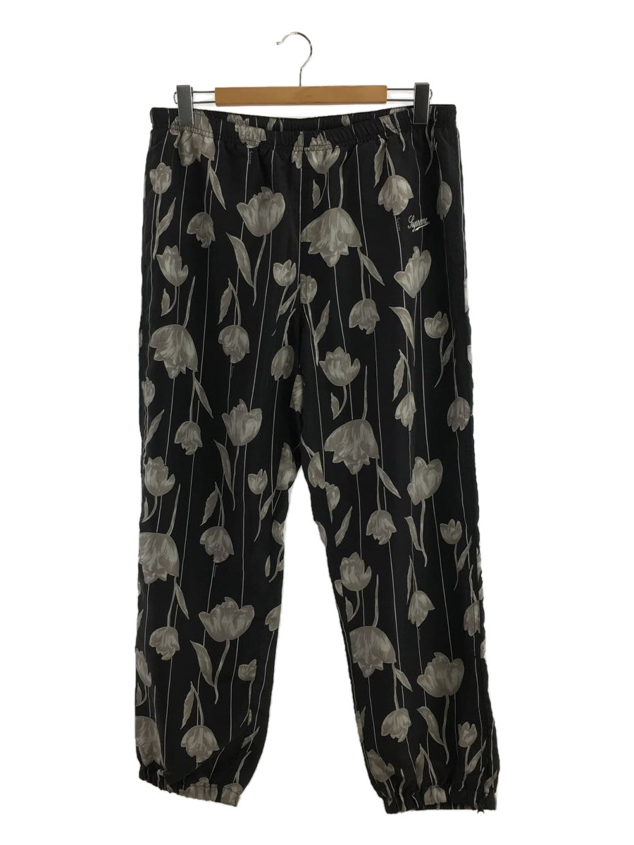 Supreme◇Floral Silk Track Pant/19ss/ボトム/L/シルク/BLK/花柄