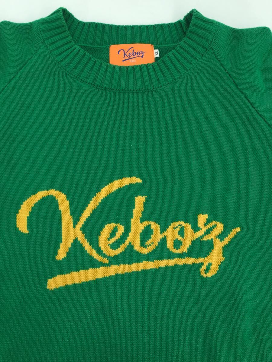 Keboz◆フロントロゴセーター(厚手)/XL/コットン/GRN_画像6