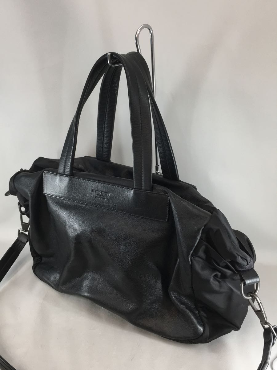 GIORGIO ARMANI◆ショルダーバッグ/レザー/BLK/2way_画像2