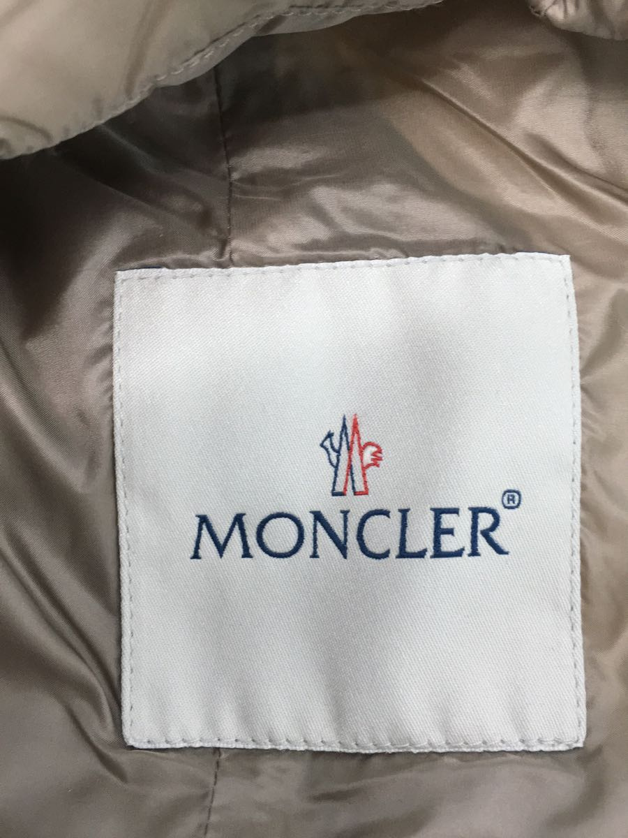 MONCLER◆ダウンジャケット/-/ナイロン/ベージュ/無地/MEILLE/メイユ/フード欠品_画像3