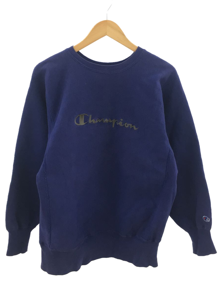 期間限定】 Champion◇スウェット/L/コットン/ネイビー/90s/リバース