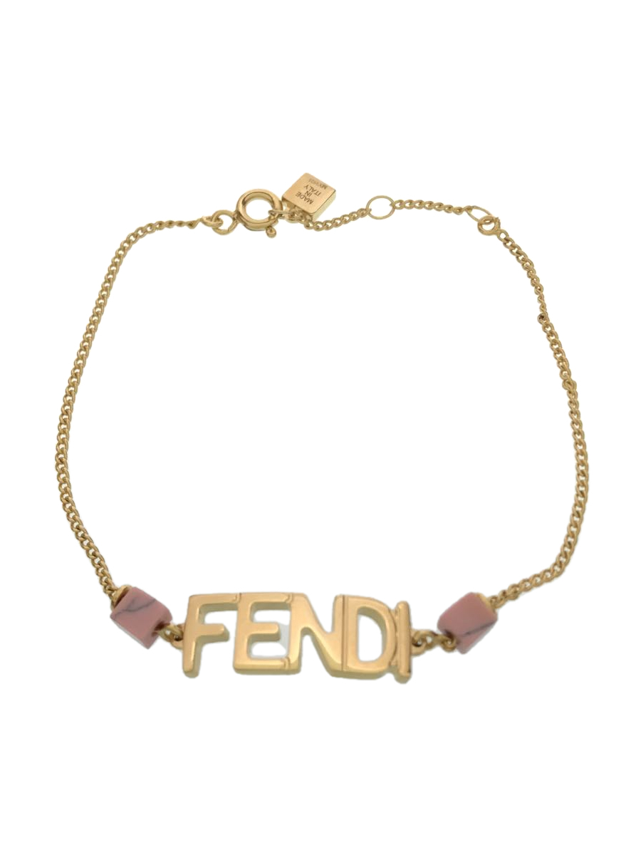 熱い販売 FENDI◇ブレスレット/ステンレス/カラーストーン/GLD