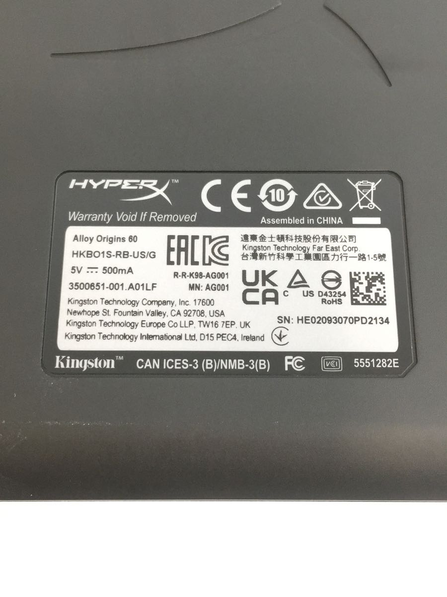 驚きの値段】 HYPERX/パソコン周辺機器/HKBO1S-RB-US/G その他