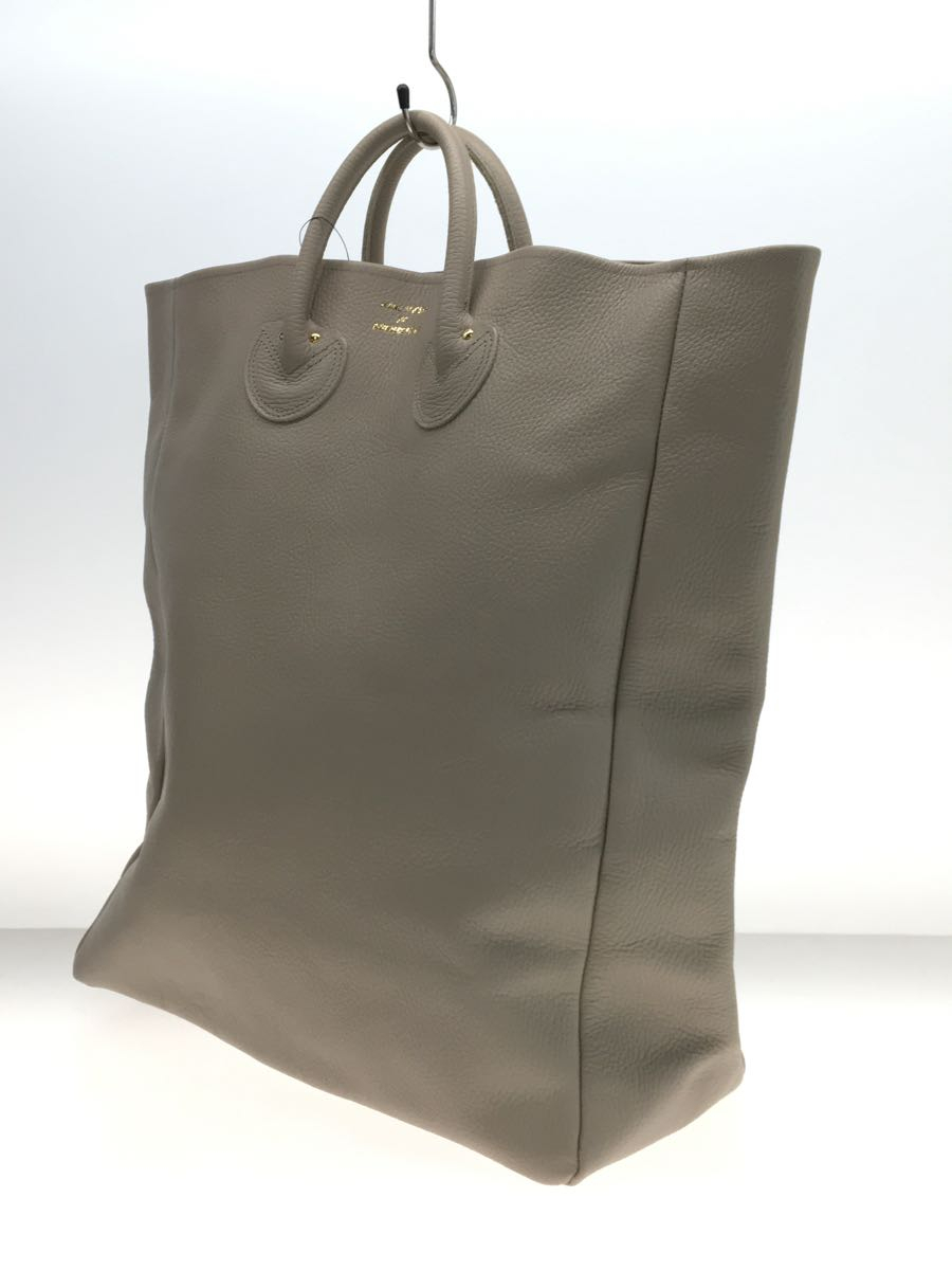 YOUNG & OLSEN◆EMBOSSED LEATHER TOTE L/レザー/GRY_画像2