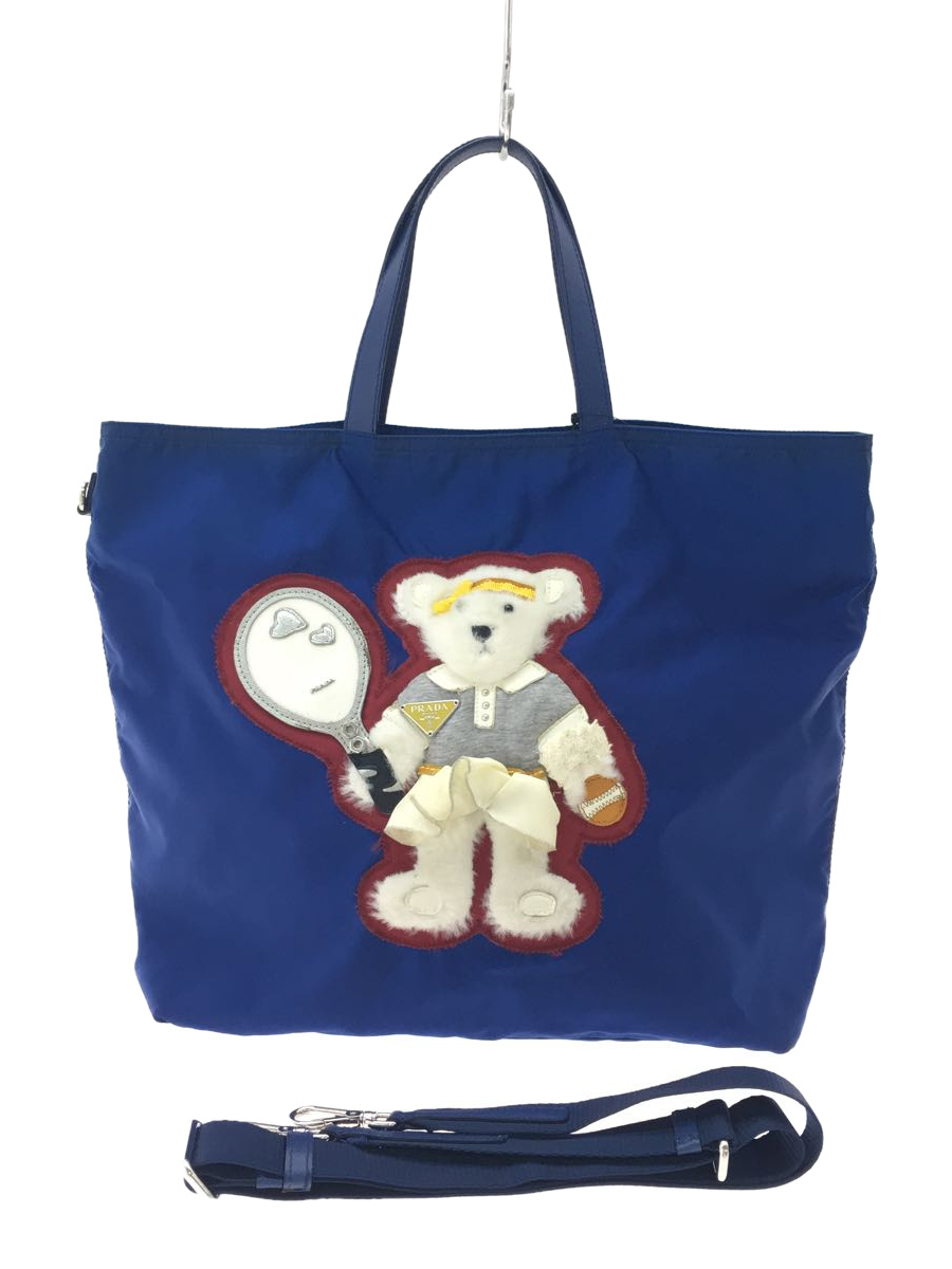 【在庫あり/即出荷可】 PRADA◆トートバッグ/ナイロン/BLU その他 【在庫あり/即出荷可】 PRADA◆トートバッグ/ナイロン/BLU その他