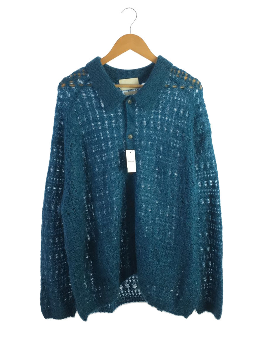 大人気 YOKE◇MOHAIR SILK SHIRT/3/モヘア/BLU/無地/YK23SS0489S KNIT