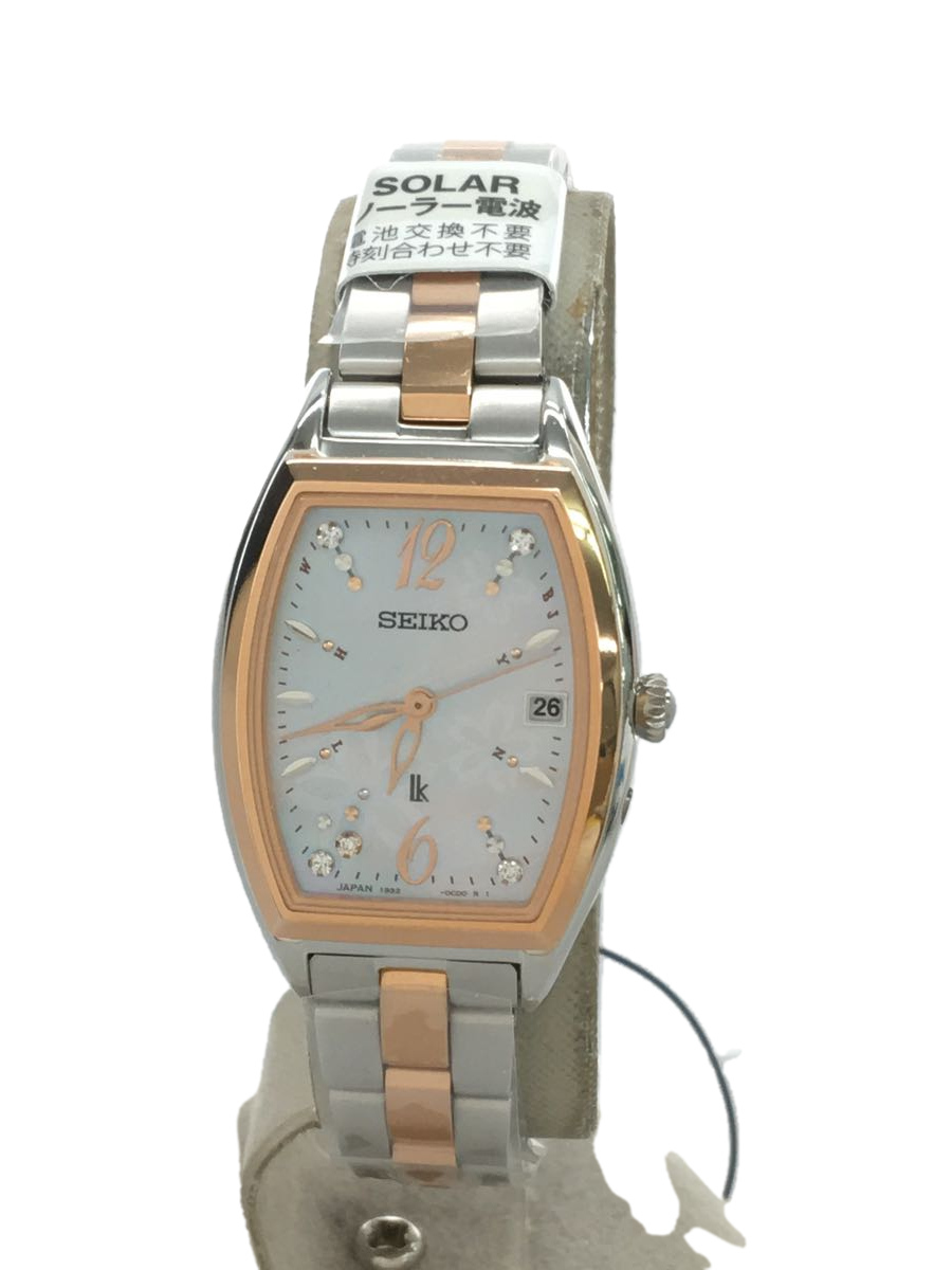 SEIKO ソーラー腕時計/アナログ/チタン/WHT/SLV/SSQW070/1B32-0AJ0