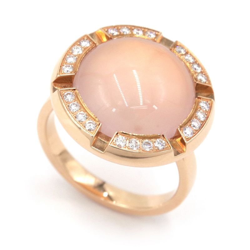  Chaumet Class one cruise ring #50 9.5 number K18PG rose quartz diamond new goods finish settled pink gold ring used free shipping 