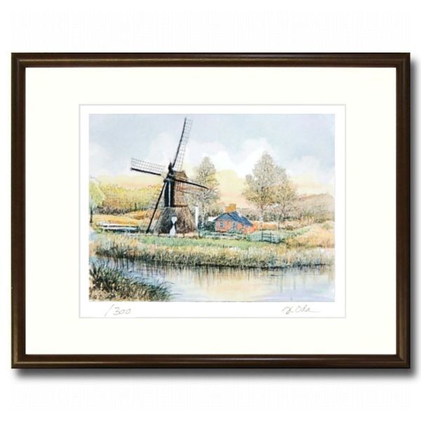最も優遇の 絵画 ☆織田義郎『オランダの風景II（ブラウン