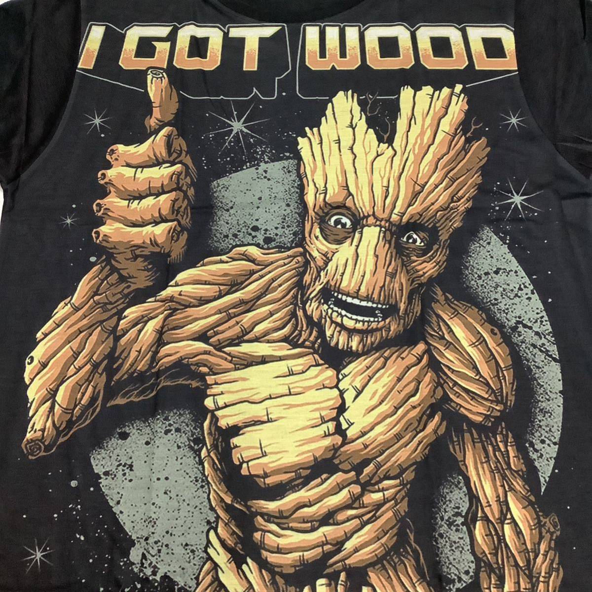 SR12C2. デザインTシャツ　XLサイズ　Guardians of the galaxy 14 ガーディアンズオブギャラクシー　GROOT グルート　半袖Tシャツ_画像2