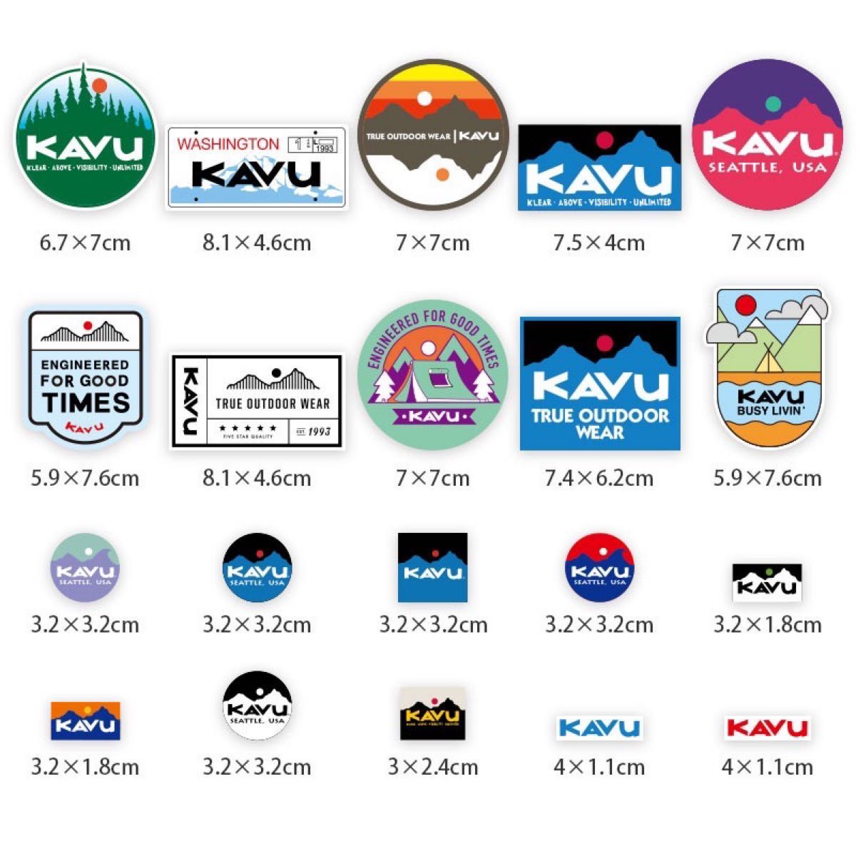 KAVU アウトドア　キャンプ　防水ステッカーまとめセット20枚