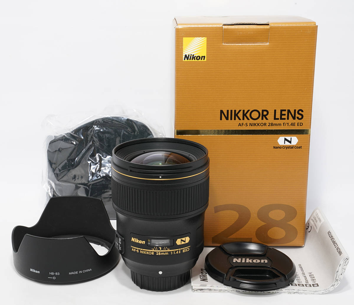 即決 美品 動作保証 ニコン AF-S NIKKOR 28mm f/1.4E ED 箱、ケース