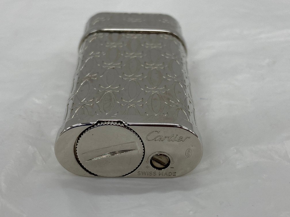 BEAW7027】Cartier カルティエ 2C ロゴ柄 ガスライター シルバー 箱