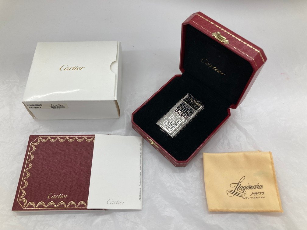 BEAW7027】Cartier カルティエ 2C ロゴ柄 ガスライター シルバー 箱