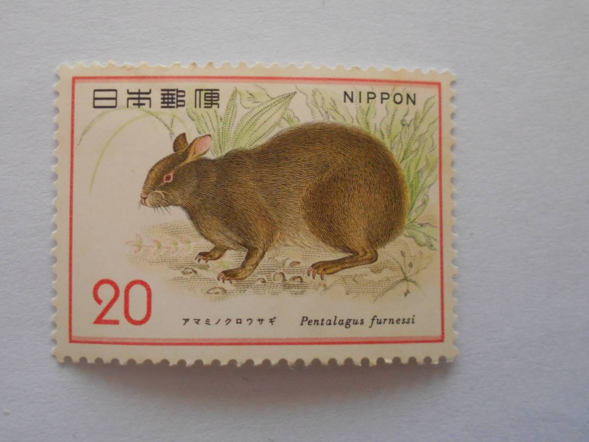 自然保護1集　アマミノクロウサギ　未使用20円切手　_画像1