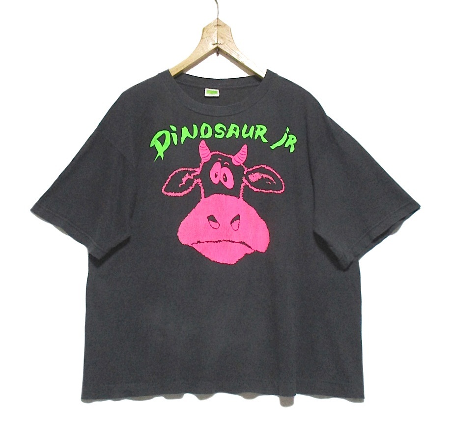 レア 当時物 90s Euro Vintage オリジナル ユーロ物 Dinosaur Jr. Pink Cow　ダイナソーJr グランジ バンド Tシャツ　ブラック XLサイズ_画像1