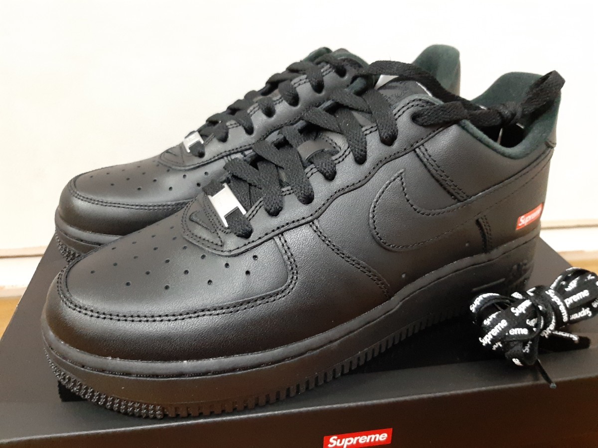 25cm US7 Supreme × Nike Air Force 1 Low Black シュプリーム × ナイキ エアフォース1 ロー ブラック 新品未使用 CU9225-100 スニーカー