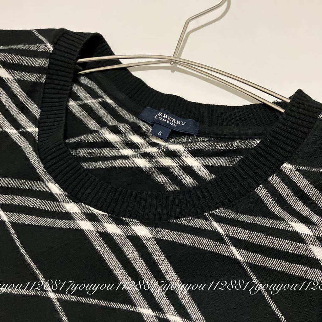 美品　大きいサイズ／BURBERRY バーバリーロンドン カットソー　サイズ5／ワイドパンツ　サイズ42／セットアップ　_画像8