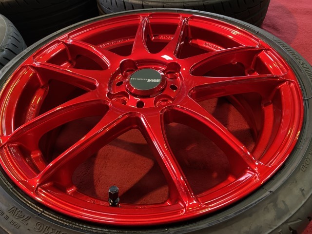  Copen Alto Works Work Emotion ultimate candy red 5.5J-16+45 100 4H 60Φ BS RE004 165/45R16 4 pcs set 