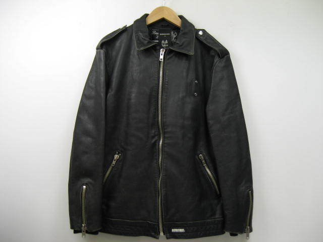 NEIGHBORHOOD ネイバーフッド SAVAGE サベージ ジップアップ レザージャケット TSNH-SP03 牛革 Bandit Leathers 黒 ブラック サイズL