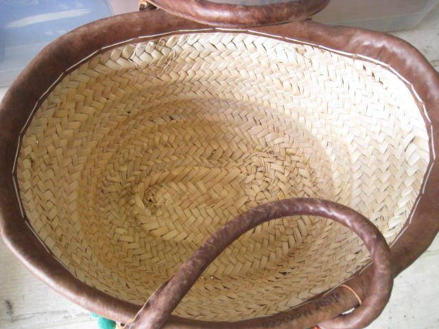 dear Morocco ディアモロッコ かごバッグ カゴ 籠 バスケット 花 フラワー 刺繍 レース 茶 ブラウン サイズ幅31×高さ18×マチ13cm_画像3