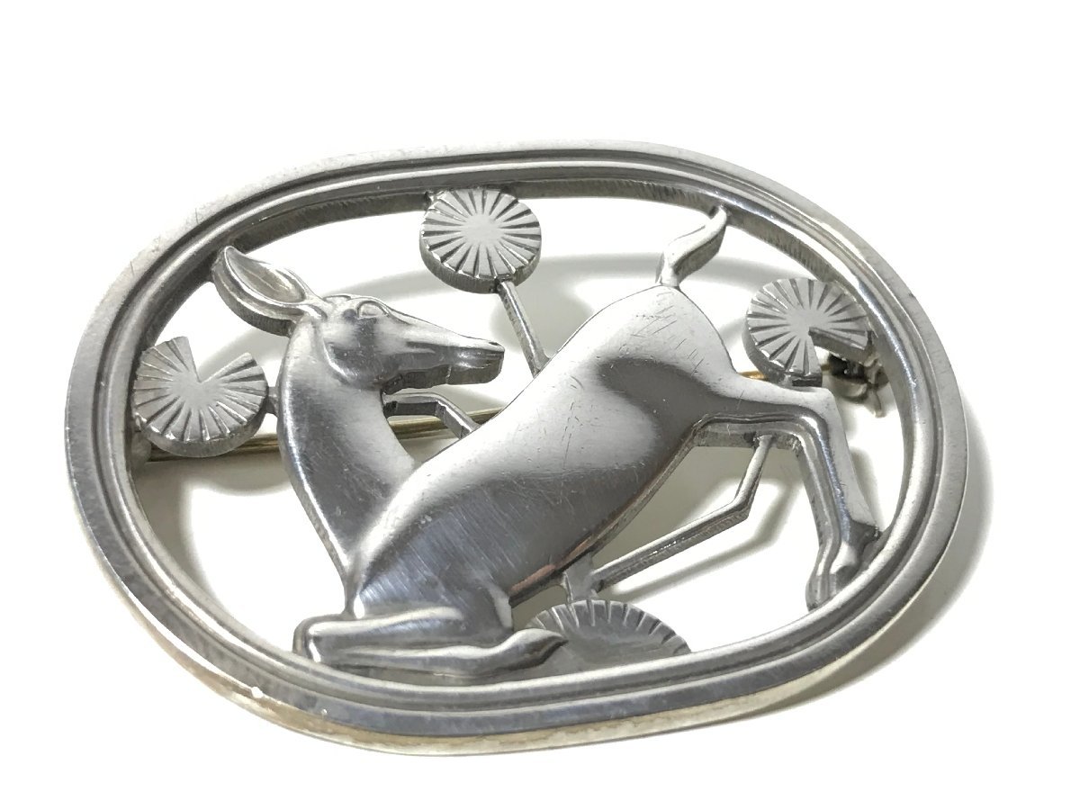 GEORG JENSEN ジョージ ジェンセン 鹿 ブローチ 256 刻印 シルバー
