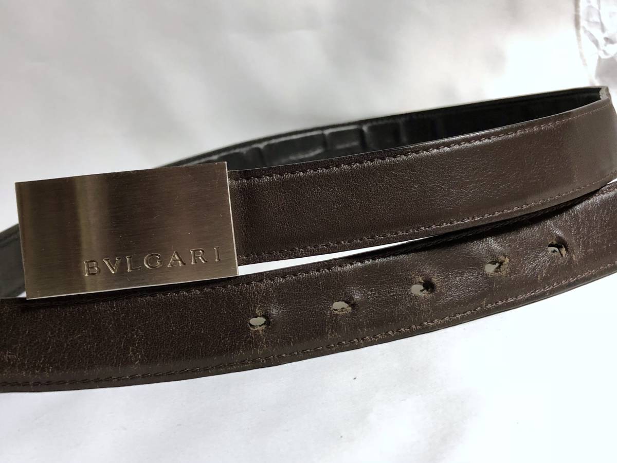 正規レア BVLGARIブルガリ プレートロゴ文字シルバーバックル