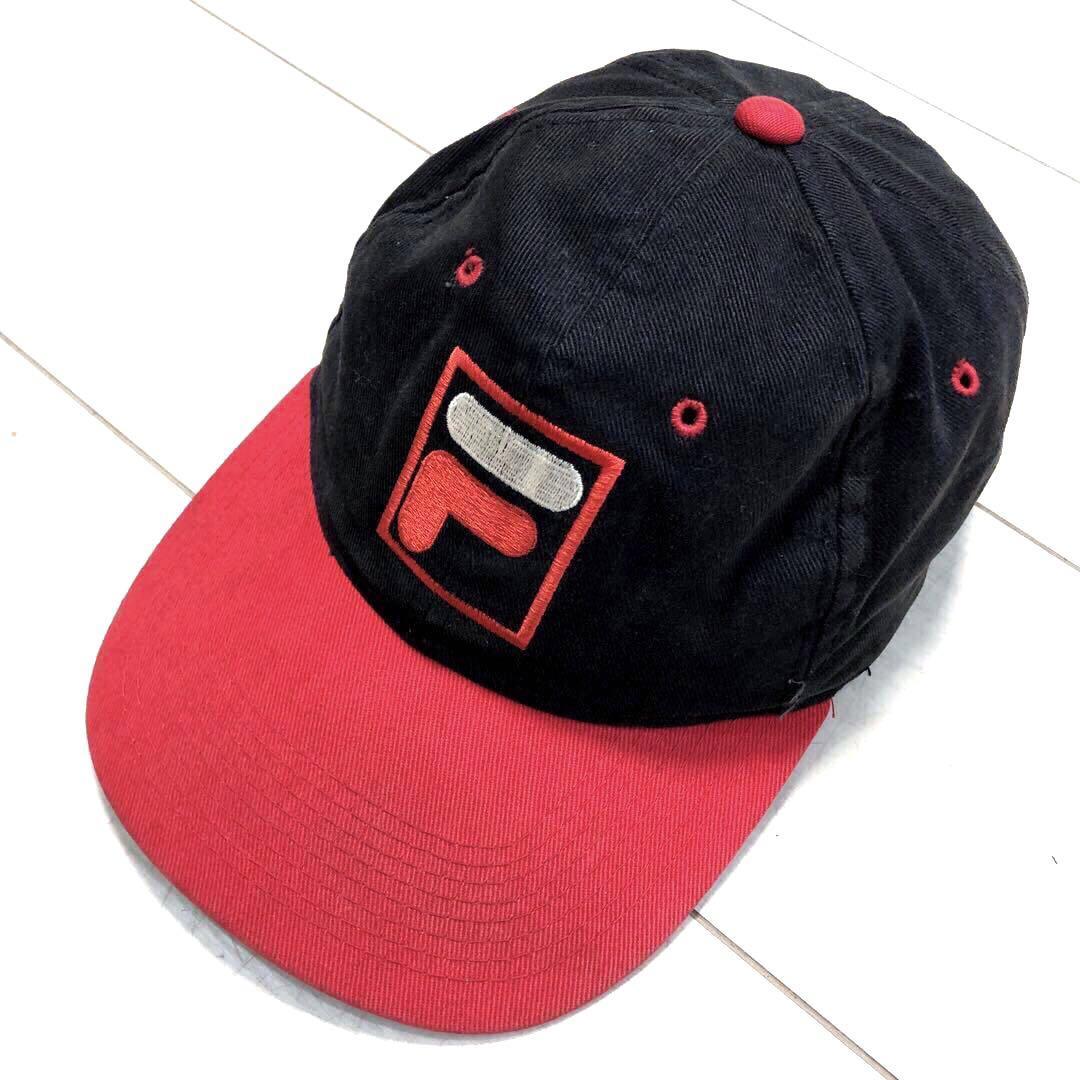 80s 90s редкий Costa Rica производства tsuba обратная сторона зеленый FILA CAP чёрный красный шляпа Old Vintage filler Baseball колпак спорт Street б/у одежда 
