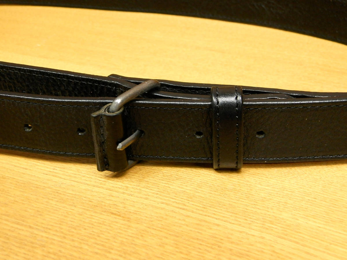 *RAF SIMONS Raf Simons. by return design. leather belt *L size rank 88~98cm leather original leather black black 