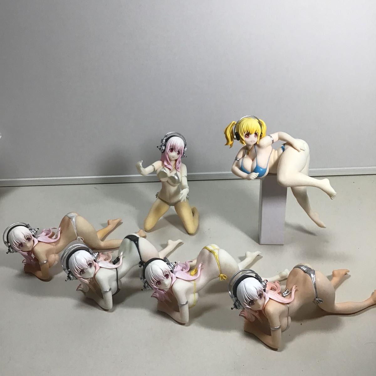 箱なし すーぱーそに子 フィギュア 5体 すーぱーぽちゃ子 水色水着