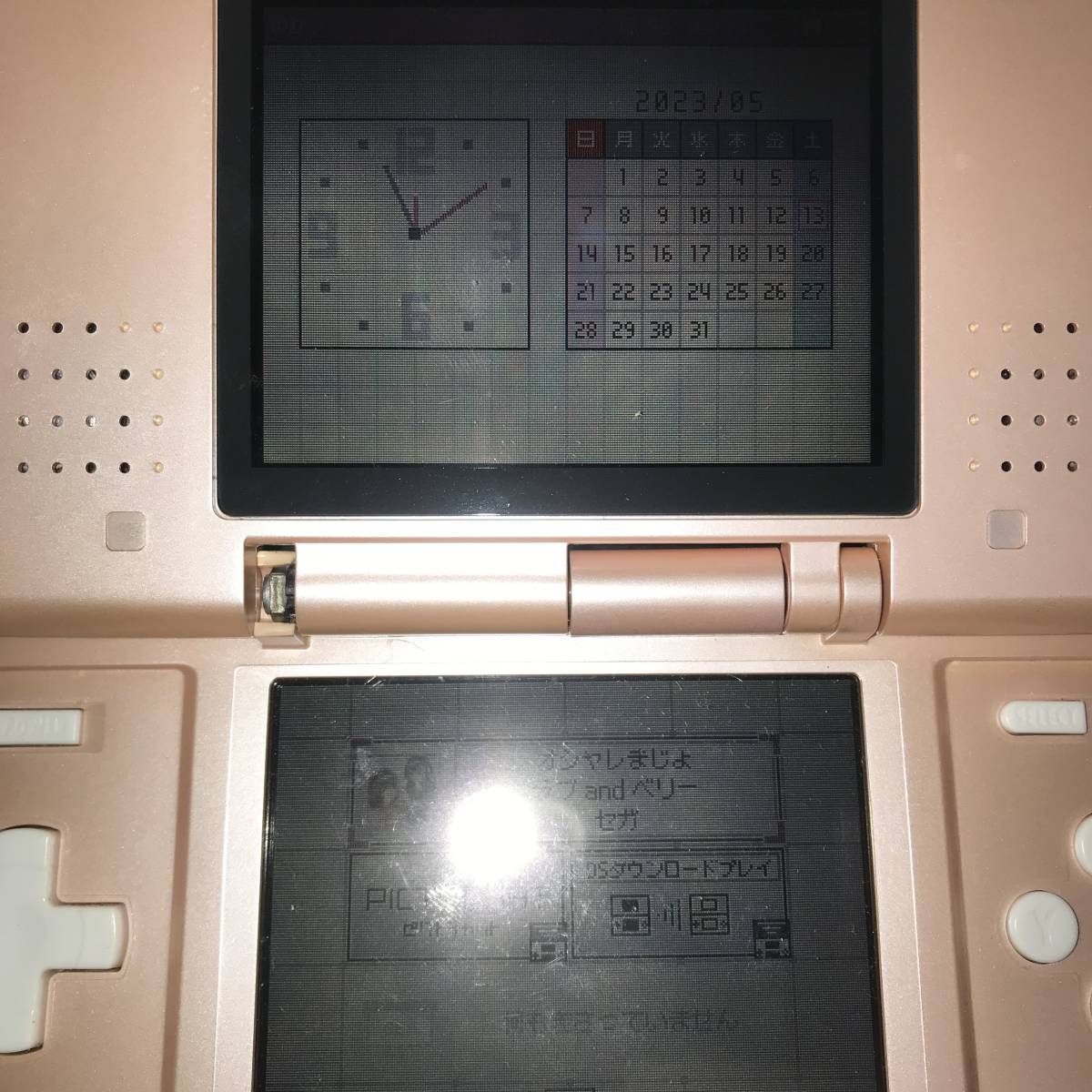 初代 ニンテンドーDS 本体 NTR-001（JPN）ピンク 任天堂DS 初代DS 初期型　ヒンジ爪折れあり　ジヤンク_画像4