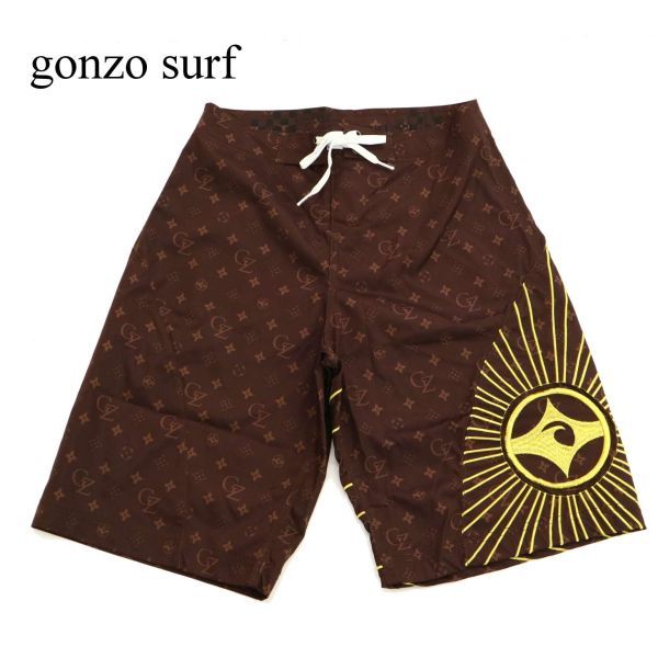 [ новый товар не использовался ] THE GONZO SURFgonzo- Surf общий рисунок * легкий шорты купальный костюм плавание одежда Sz.30 мужской чай C3B01863_5#P