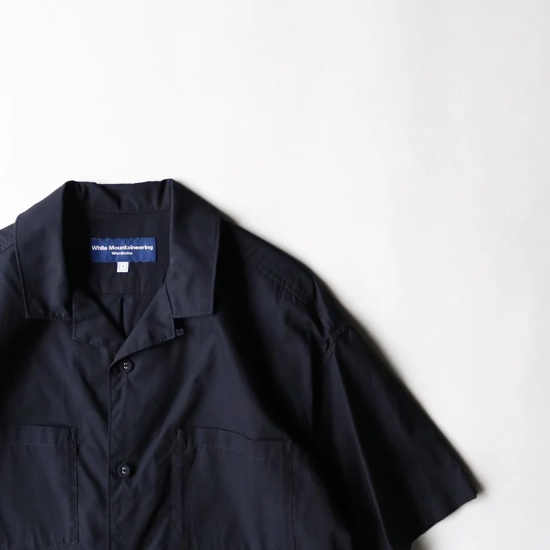 White Mountaineering BROAD OPEN COLLAR SHIRT White Mountaineering wardrobe shirt T-shirt pants jacket NAVY 4