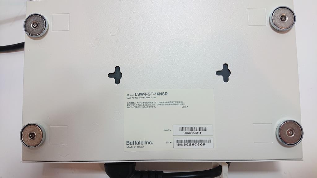 A80 Buffalo バッファロー LSW4-GT-16NSR ギガスイッチングハブ 16ポート ３個セット 中古 通電確認済みの画像4