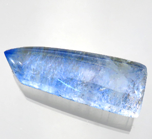 4246 上級品 レアストーン 裸石 ルース ジュモルチェライト イン クォーツ 28.92ct 水晶中にブルーの繊維状結晶 ブラジル 瑞浪鉱物展示館_画像1