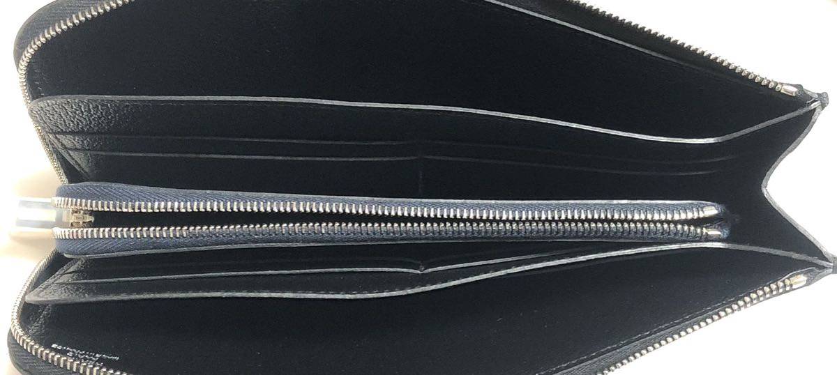 新品 正規品 エルメス リミックス ヴォヤージュ 長財布 エプソン 黒 青