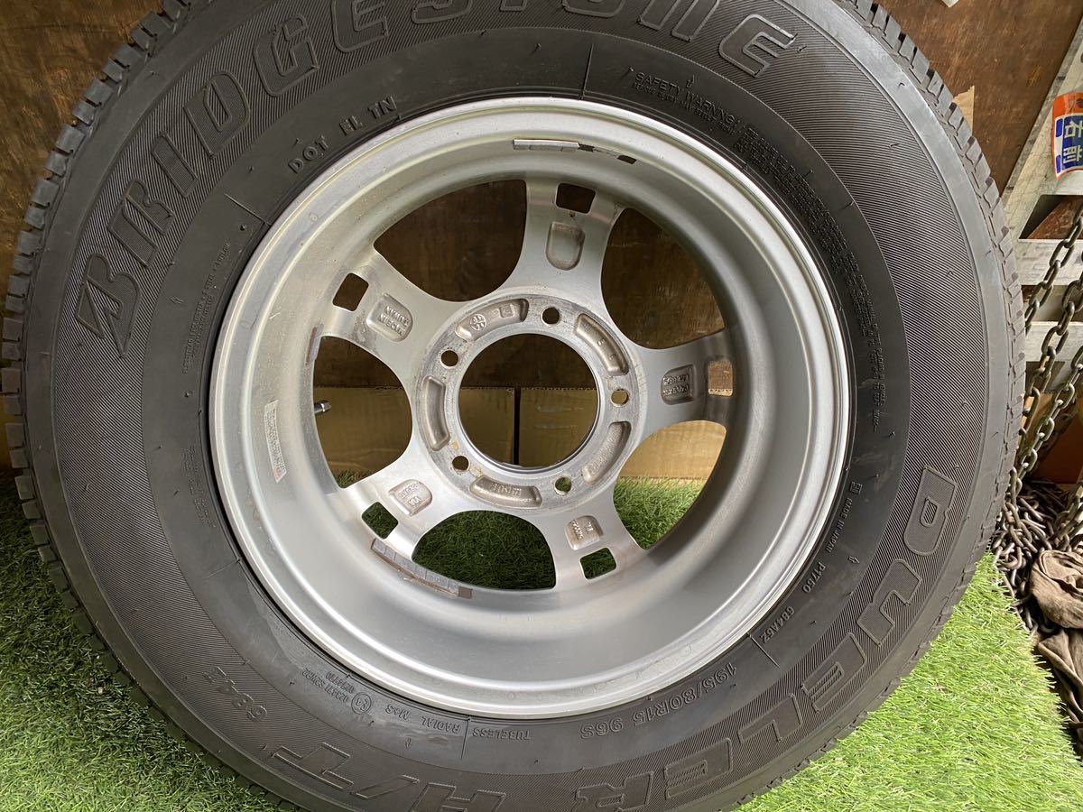 美品 夏用 195/80R15 96S BRIDGESTONE DUELER バリ山4本セット 15x5.5J ET+5 5H PCD139.7 ジムニーシエラ の画像6