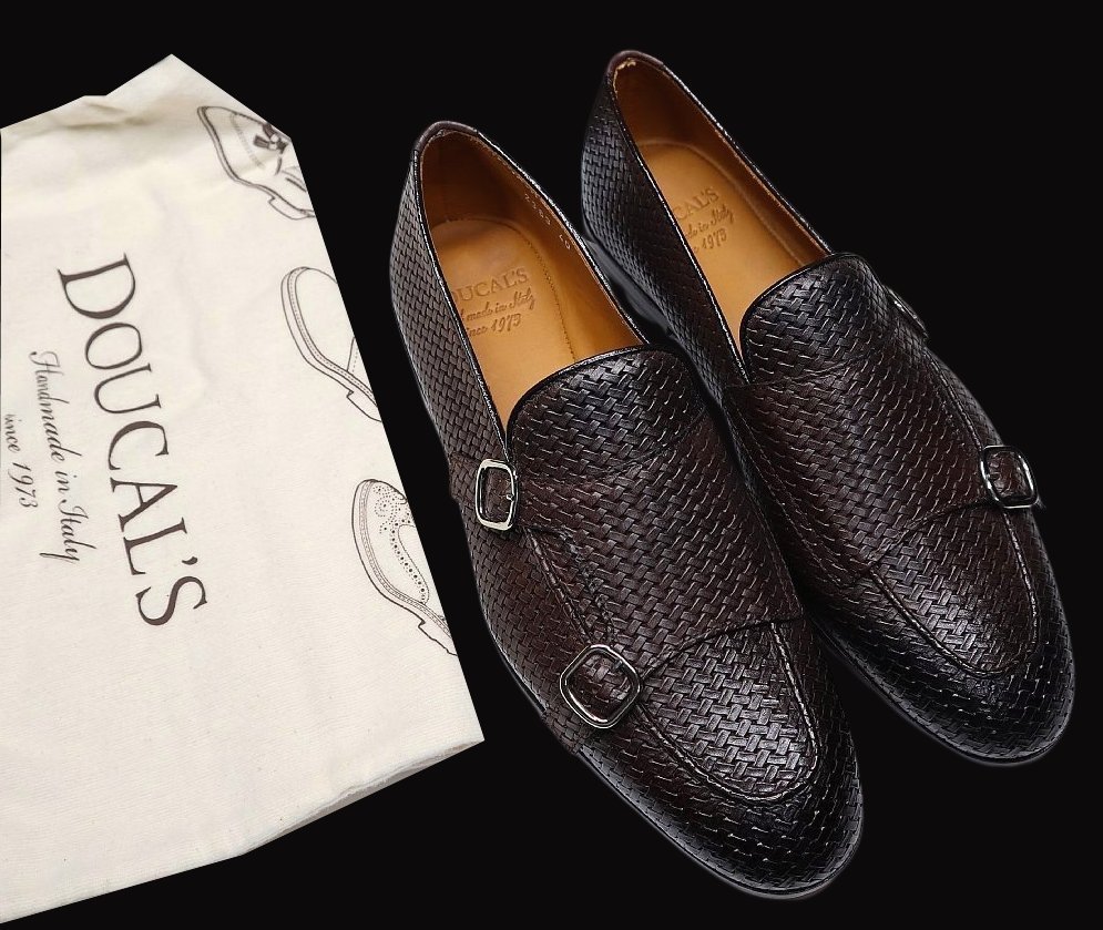  adult man. color .. Ricci ... feeling![ DOUCAL\'S /te.karus(.] beautiful beauty double monk type tea in tore slip-on shoes 40 /.. small pants . Match!