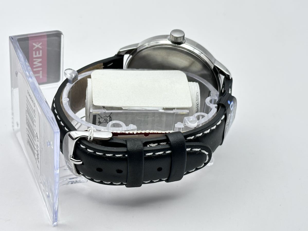 5-18 не использовался Timex TIMEX большой легкий Leader черный чёрный T28071 мужской кожа кожа ремень аналог наручные часы 