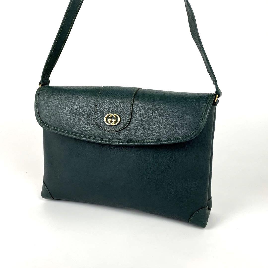 美品□GUCCI グッチ ショルダーバッグ GG インターロッキング ゴールド
