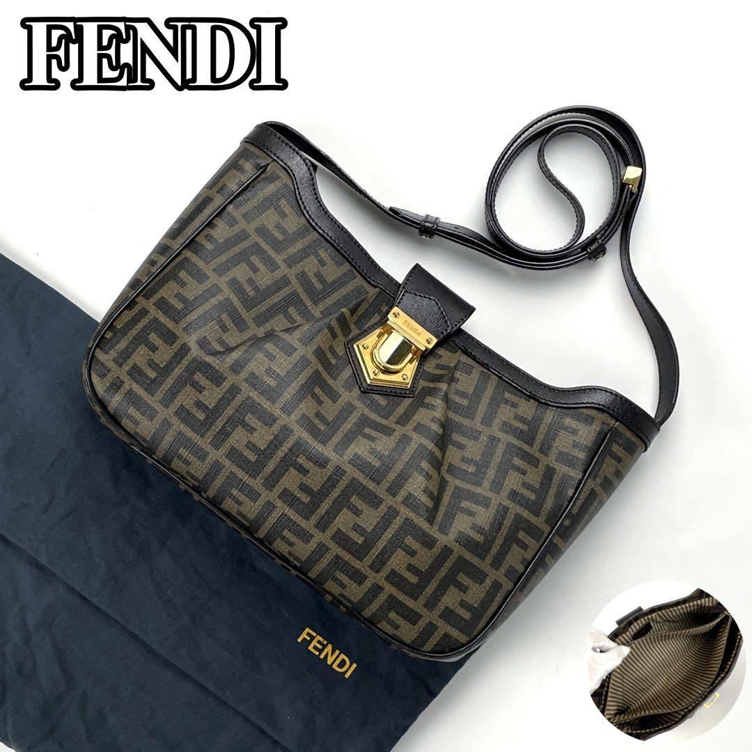 美品□FENDI フェンディ マンマバケット ズッカ柄 ショルダーバッグ