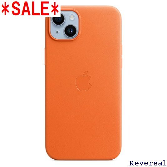 新品》 Apple MagSafe対応iPhone 14 Plusレザーケース - オレンジ