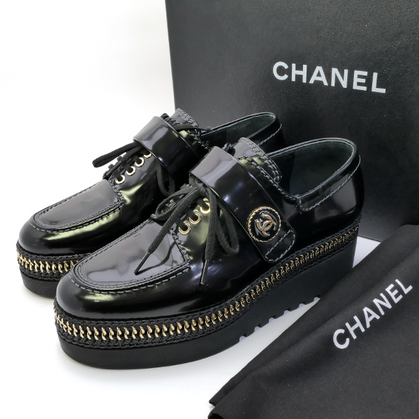 Yahoo!オークション - CHANEL レースアップシューズ G37675 サイズ3...