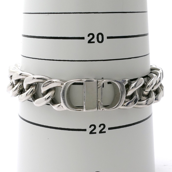 Dior CD ICON チェーンリンク ブレスレット 21cm CDロゴ 真鍮 シルバーカラー 送料無料 質屋 神戸つじの_画像8