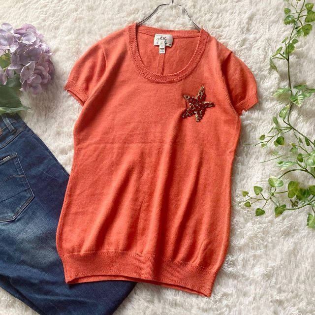 ヤフオク! - シルクカシミヤ milly 半袖 サマーニットプルオーバー...