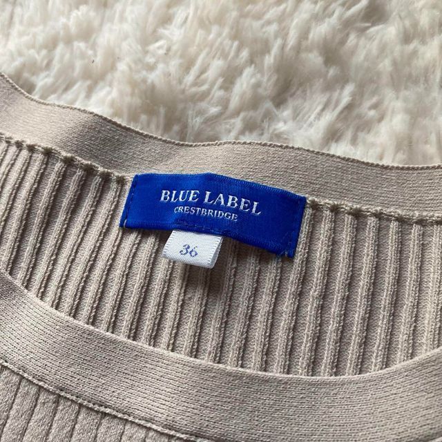 ブルーレーベルクレストブリッジ　サマーワンピース　チェック　ベージュ　ブラウン　36サイズ　美品　三陽商会　BLUE LABEL CRESTBRIDGE