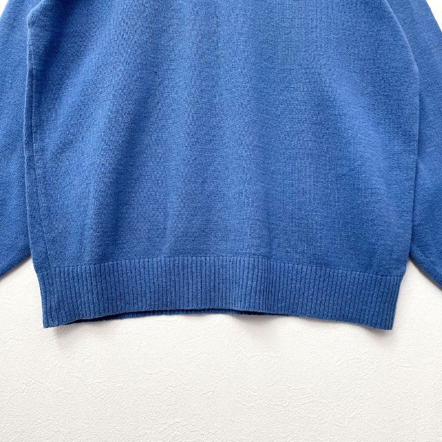 ヴィンテージ Christian Dior ロゴ刺繍 ニットセーター ブルー