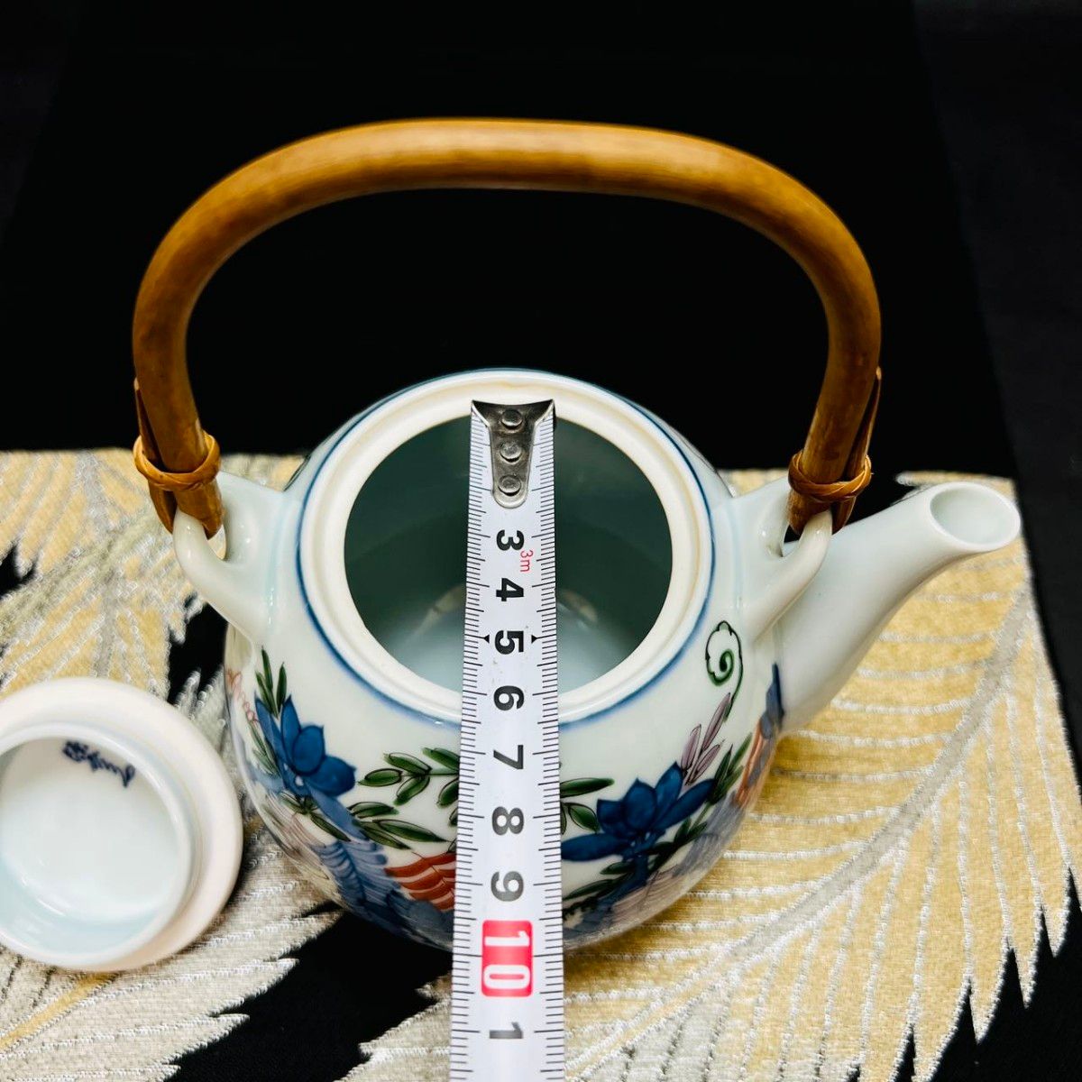 人気商品！】 有田焼 源右衛門 染錦椿絵 茶器 急須①&湯呑④ 共箱 食器