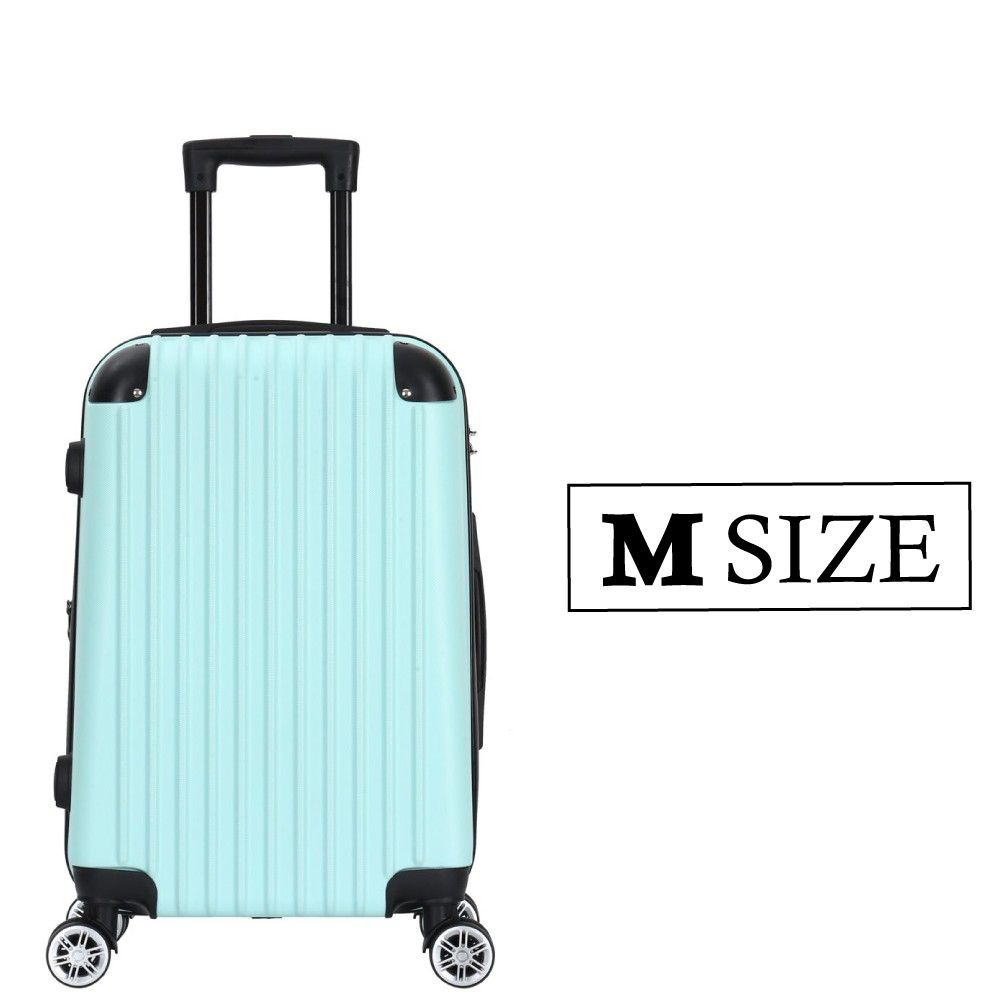 キャリーケース ミント グリーン Mサイズ 軽量 拡張機能 スーツケース 静音 TSAロック