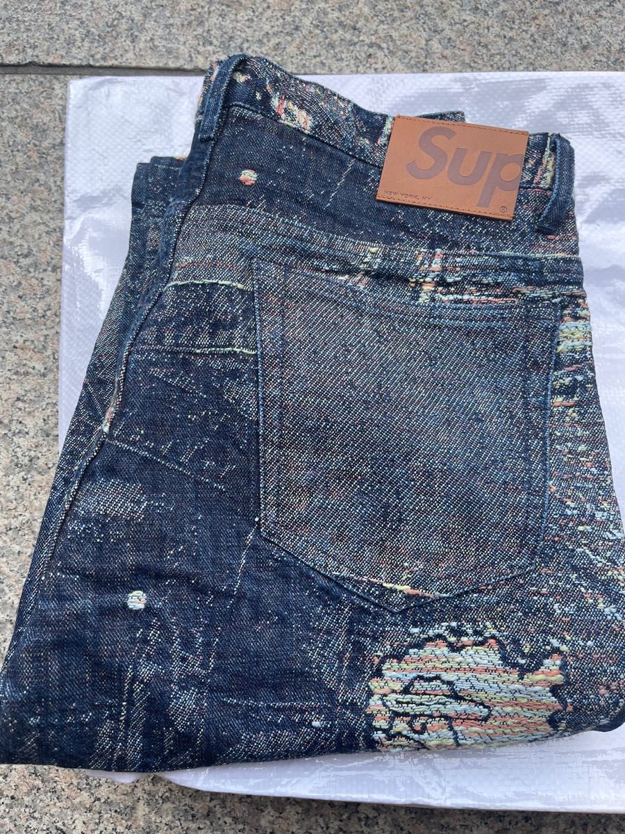 Supreme Archive Denim Jacquard Regular Jean "Blue"